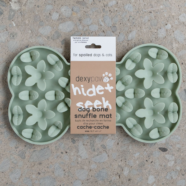 Dexypaws Dog Enrichment Snuffle Mat - Bone - Sage Green