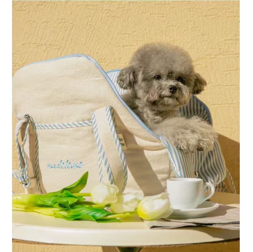 Mummur Pet Carrier blue striped