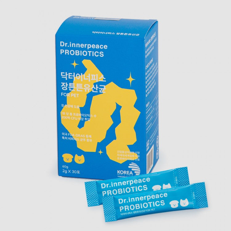 Dr.innerpeace Probiotics for Pets｜Cat & Dog Gut Health Support 2g × 30 Sticks