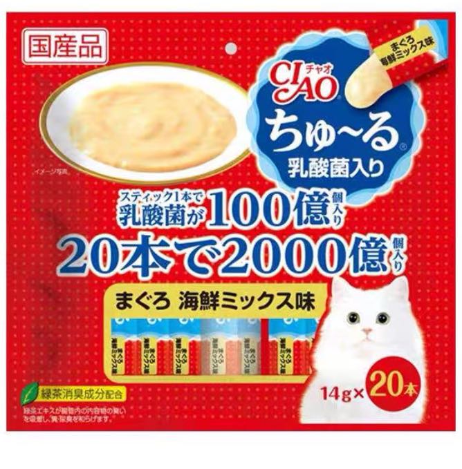 Ciao probiotic cat stick treat Seafood 20pk