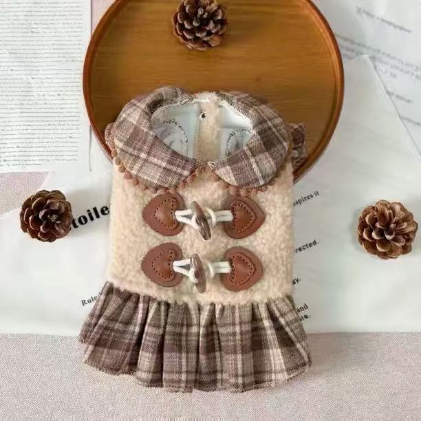 M Pet | Cozy Plaid Dog Dress 001