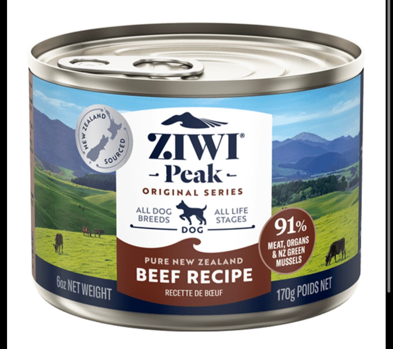 ZIWI Peak Dog Beef 6 oz Cans