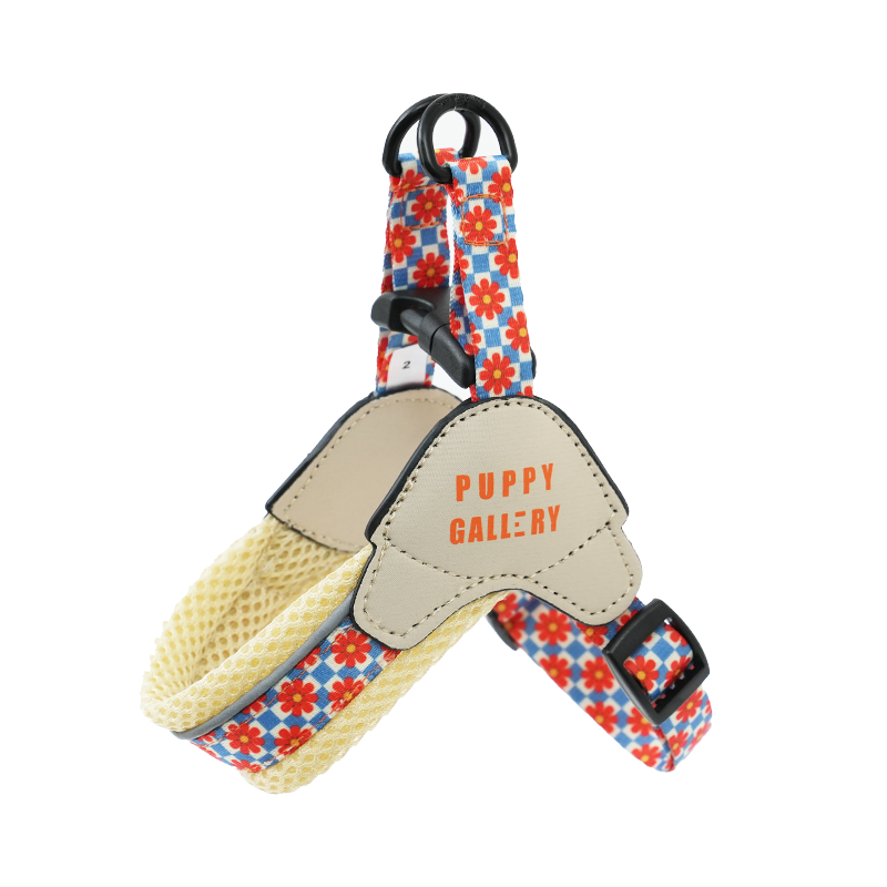 Retro flower Dog V harness
