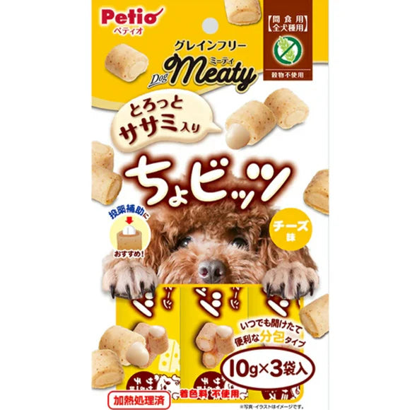 Petio Dog Meaty Grain-Free Mini Soft Bites – Cheese Flavor 10g × 3 Packs