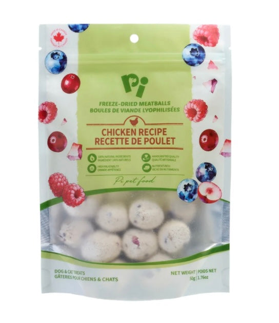 PI Freeze-Dried Meatballs – Chicken Recipe with Fruits & Vegetables | 50g (1.76oz)