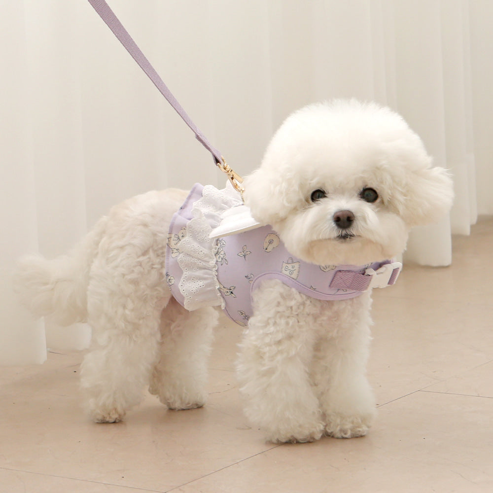 ITS DOG Organic Bunny Angel Harness Dress with leash