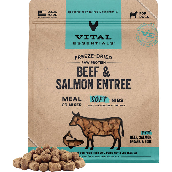 Vital Essentials FD Raw Beef & Salmon Entree&Mixer Soft Nibs