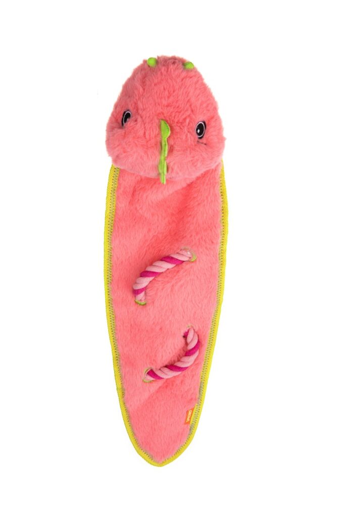 Snake - Pink Growl Robusterz Rope & Plush Dog Toy