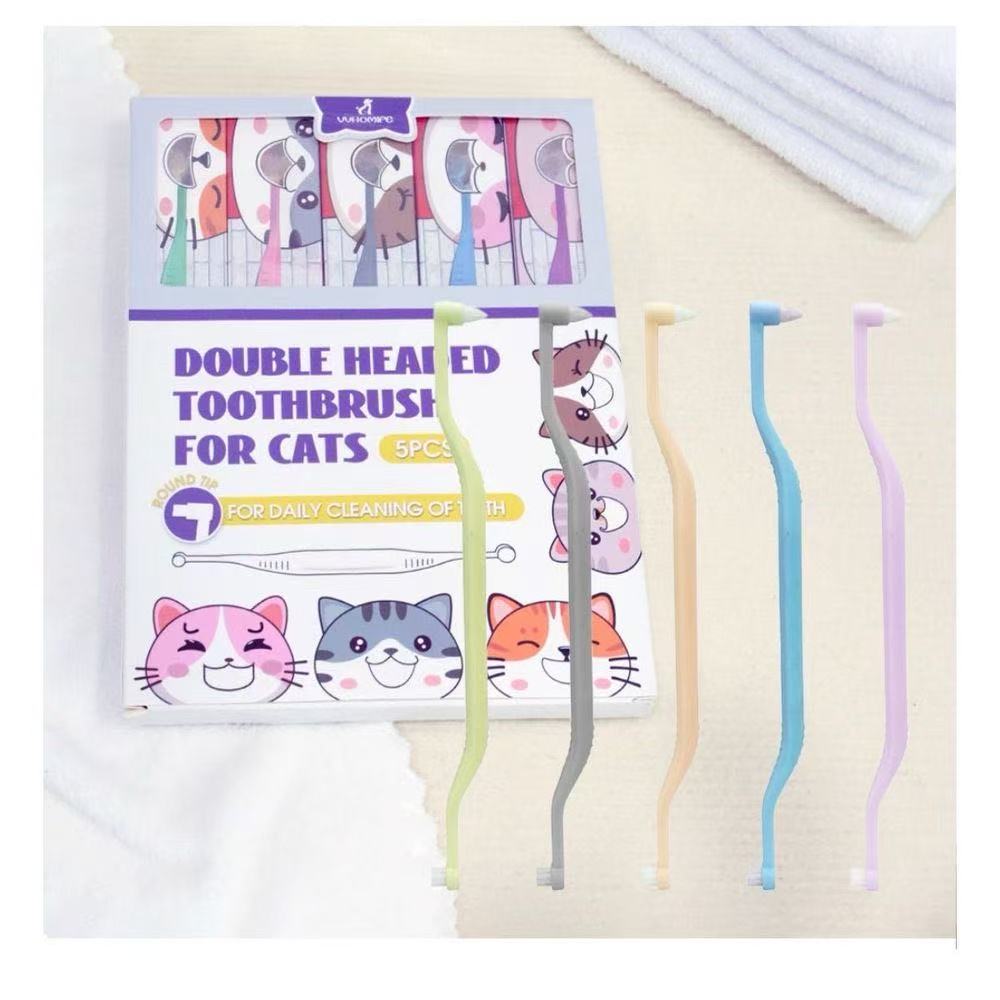 VVHOMIFE Double Headed Toothbrush For Cats