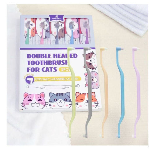 VVHOMIFE Double Headed Toothbrush For Cats