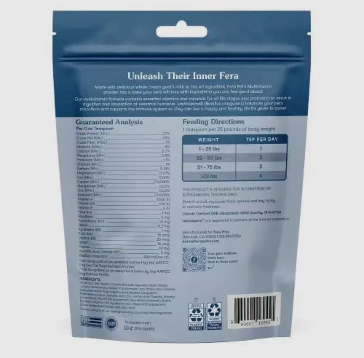 Fera multivitamin goat milk topper