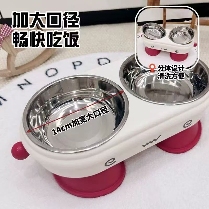 Double-layer stainless steel pet bowl