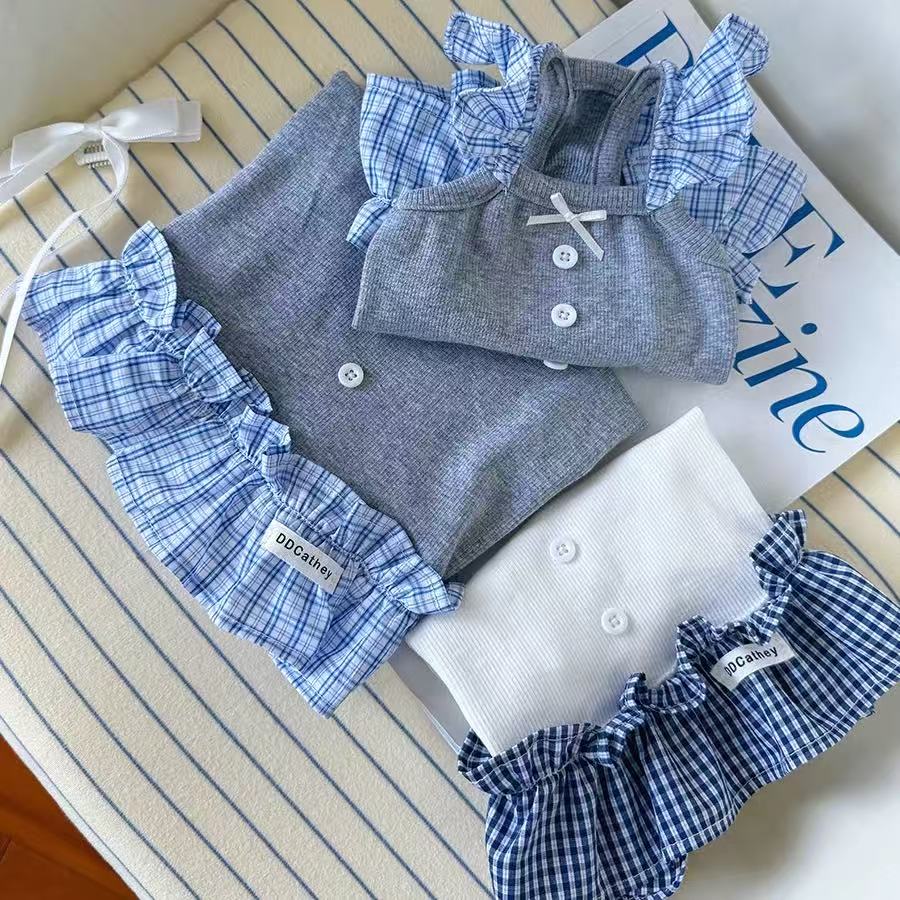 Cute Plaid Puppy Dress 018