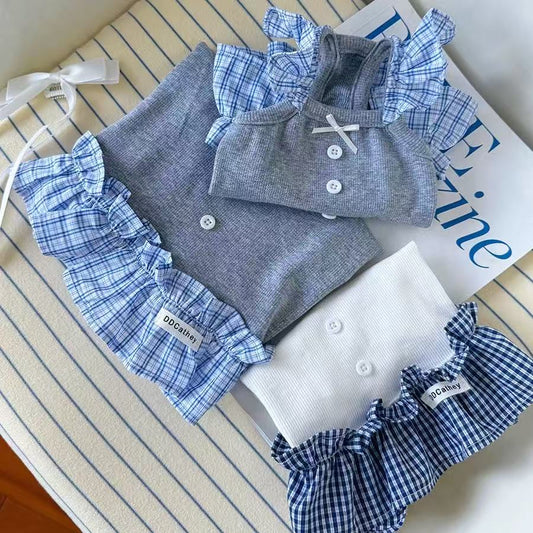 Cute Plaid Puppy Dress 018