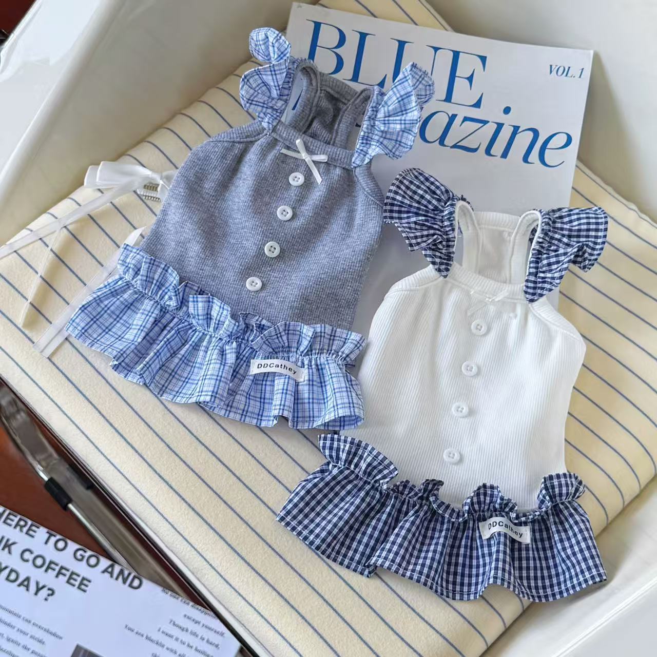 Cute Plaid Puppy Dress 018