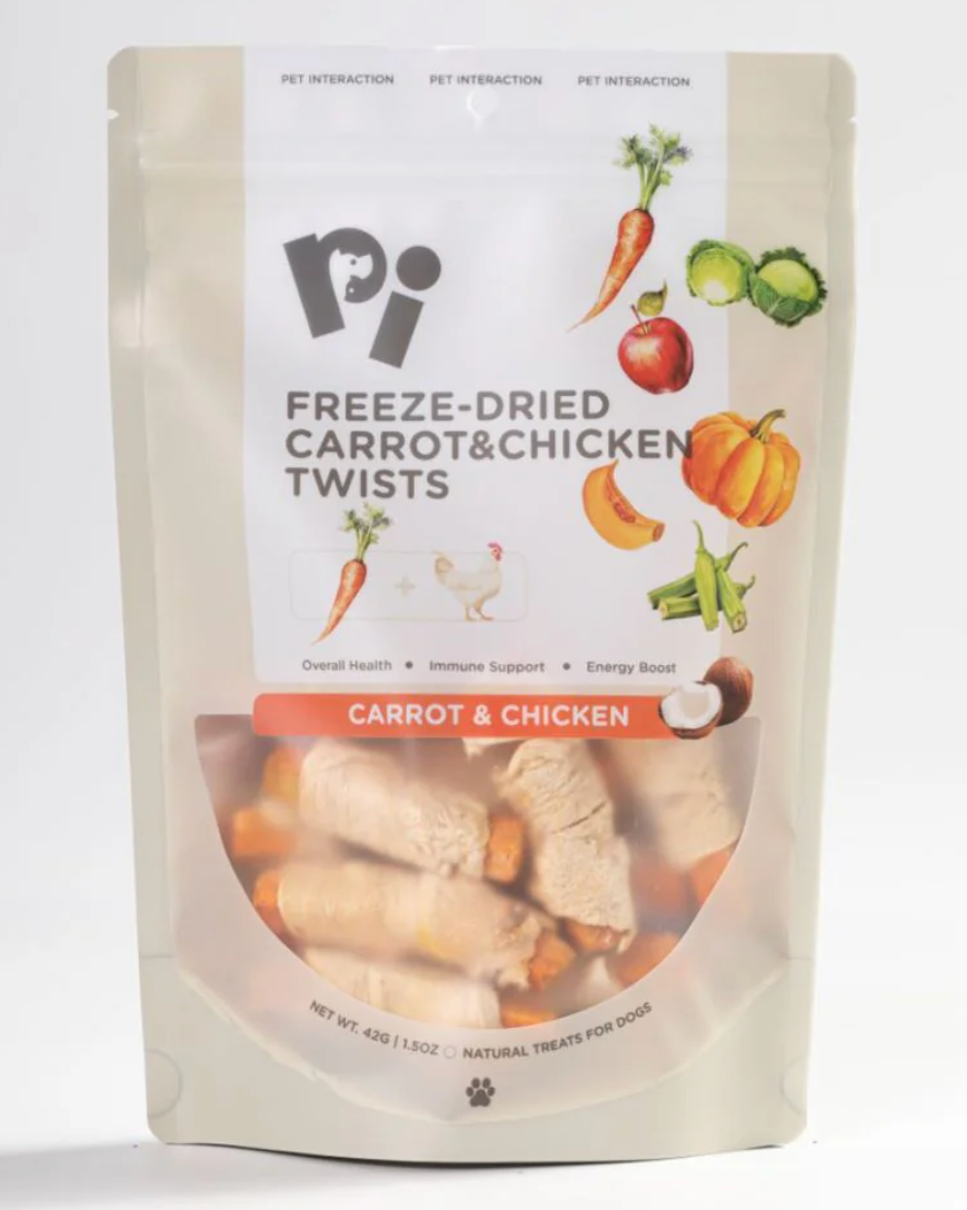 PI Freeze-Dried Carrot &  Chicken Twists 42g