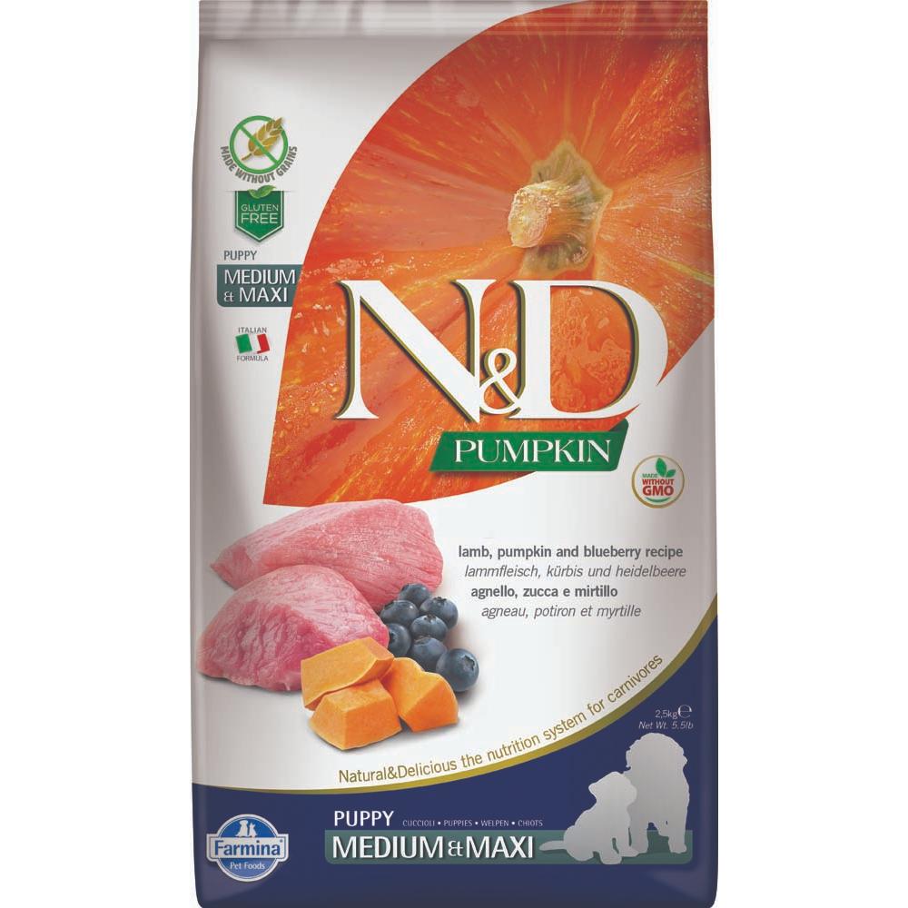 Farmina N&D Pumpkin Puppy Medium & Maxi Lamb, Pumpkin and Blueberry 2.5 kg