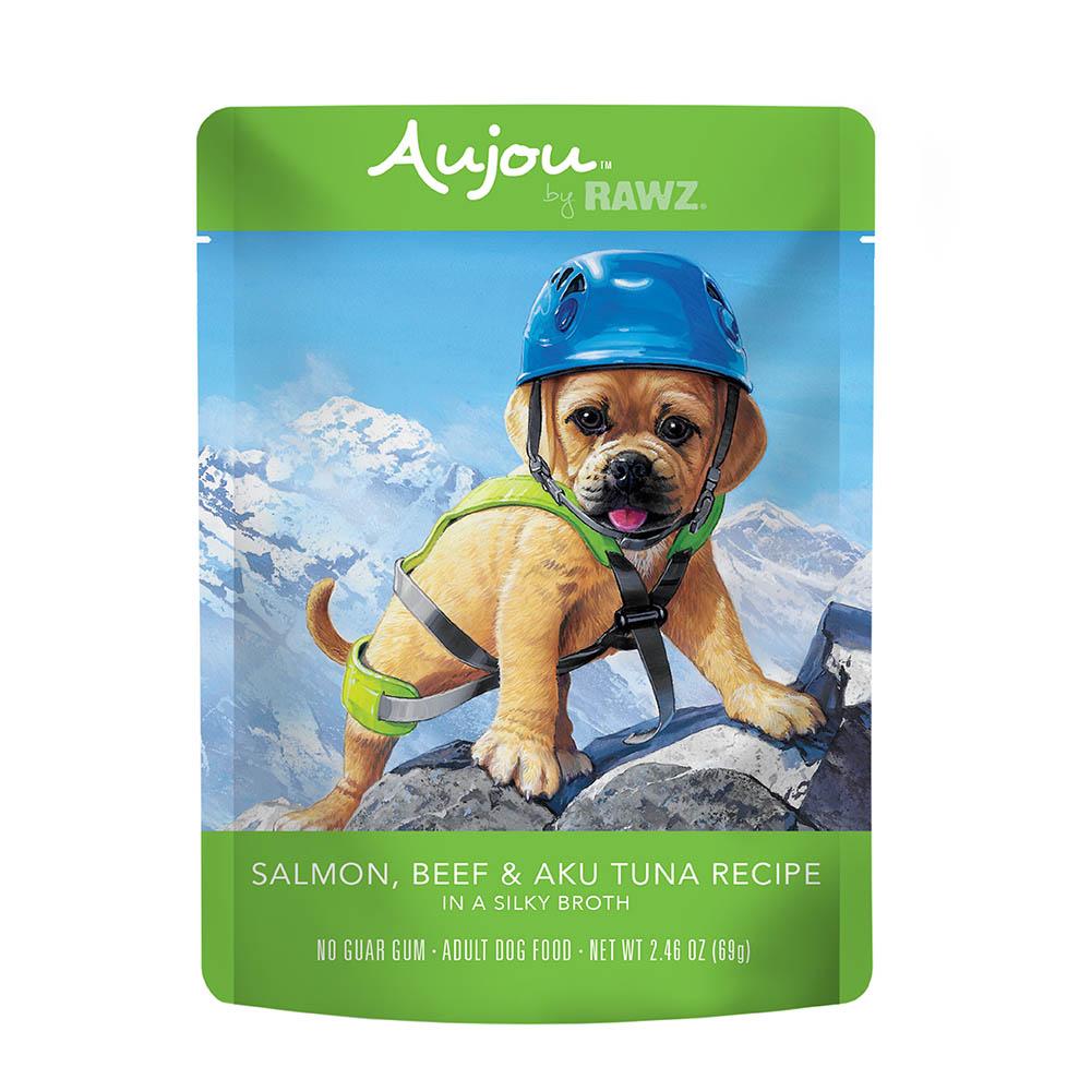 RAWZ AUJOU Dog Salmon, Beef & Aku Tuna 69g pouch