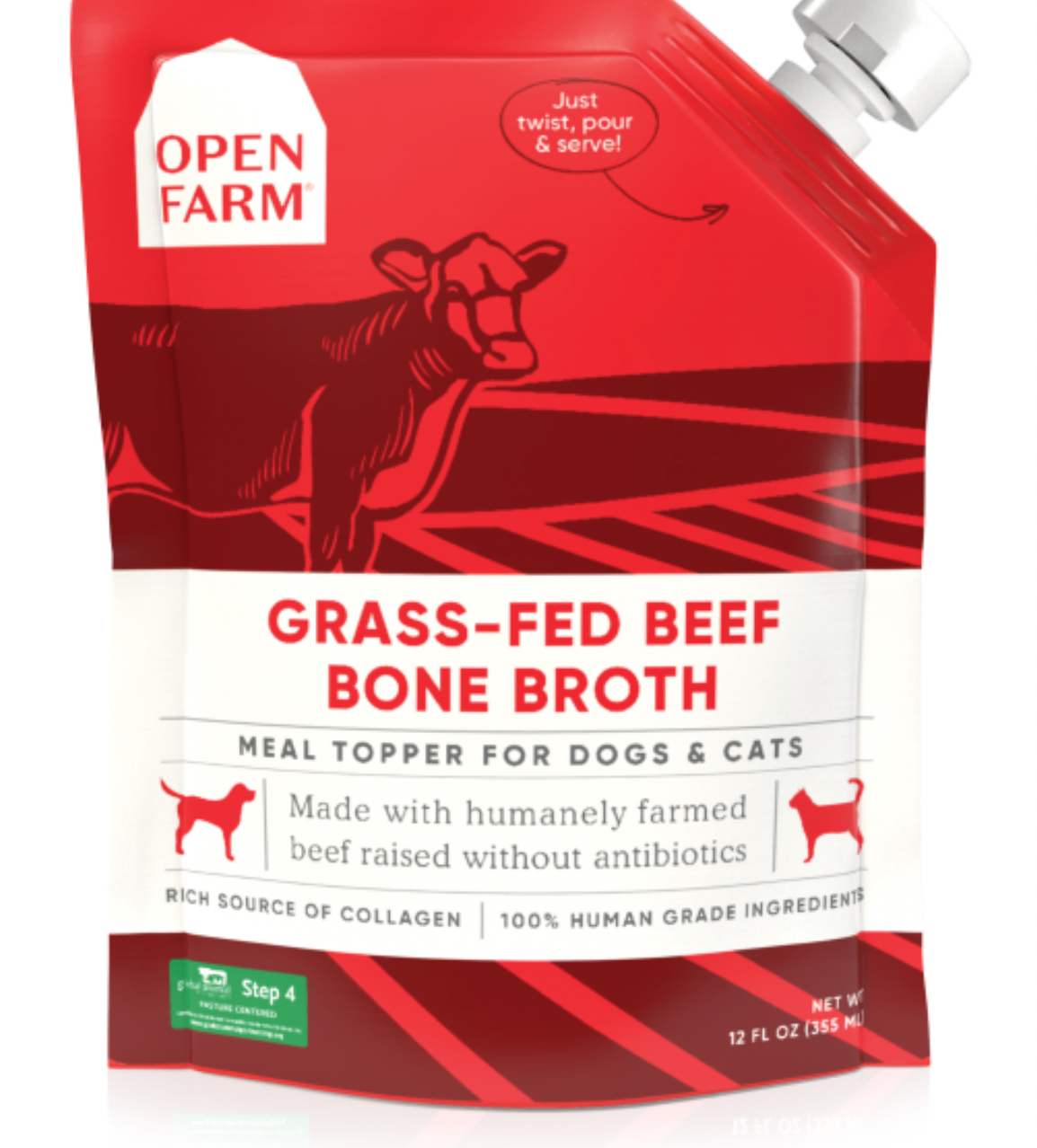 Open Farm Dog/Cat Bone Broth Topper Grass-Fed Beef