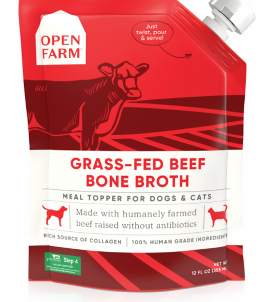 Open Farm Dog/Cat Bone Broth Topper Grass-Fed Beef