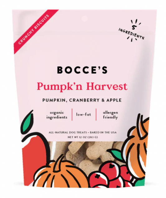 Bocce's Bakery - Pumpk'n Harvest Small Batch Dog Biscuits - 12oz