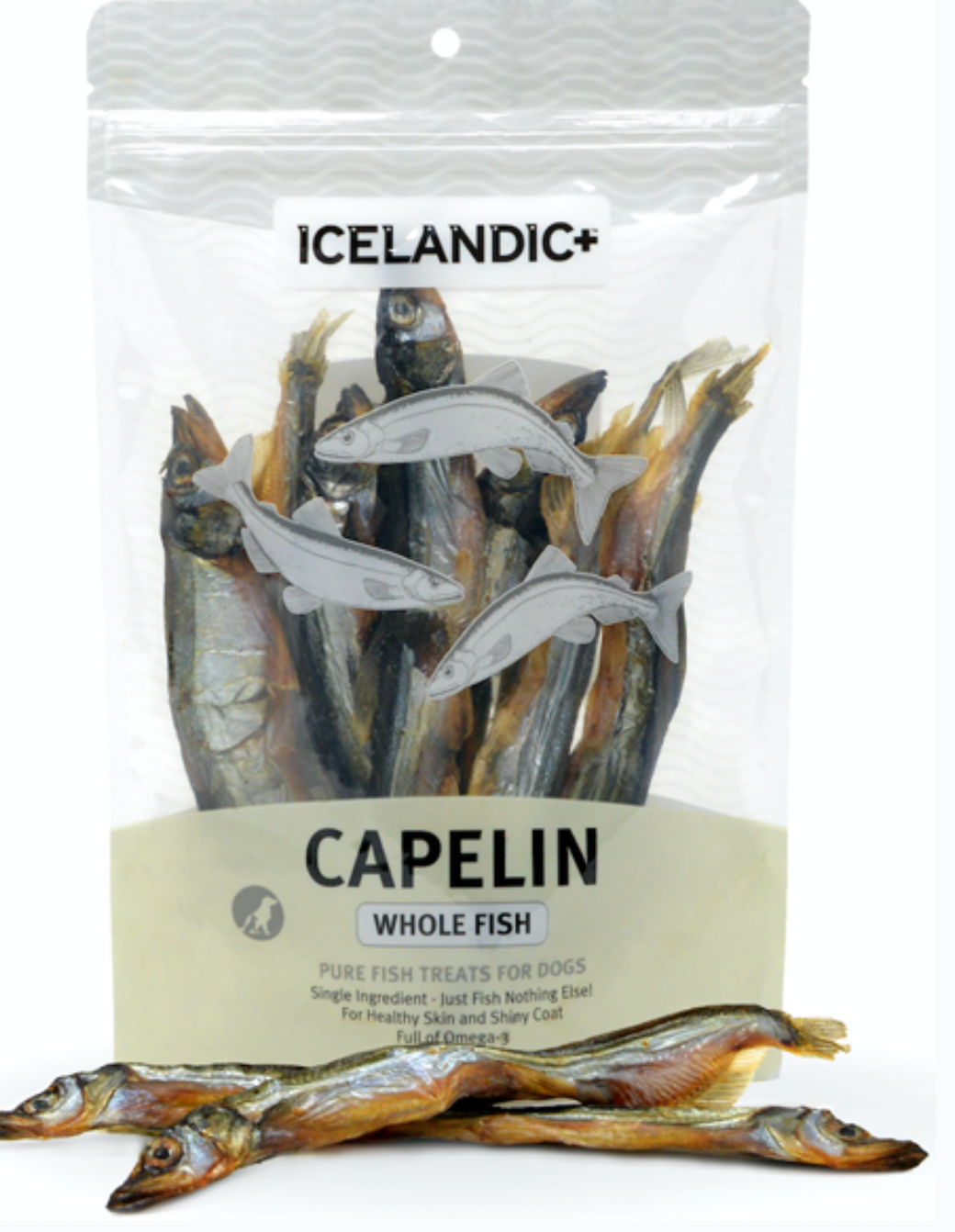 Icelandic+ Dog Capelin Whole Fish Treat 2.5 oz Bag